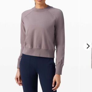 Lululemon Ready to Roll Crewneck Pullover in Light Cotton Terry in Lunar Rock M